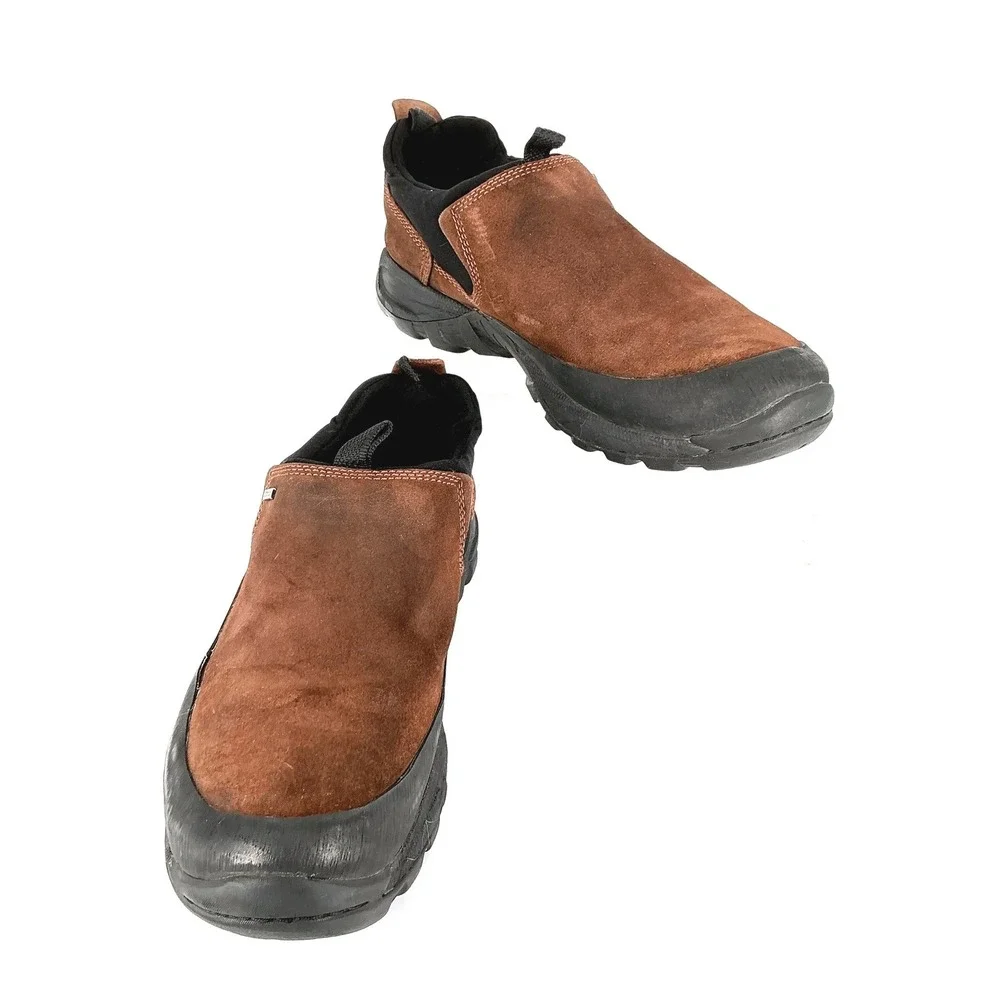 Merrell Mens Size 13 Brown Nubuck Waterproof Primaloft Slip On Coldpack 3 Mocs